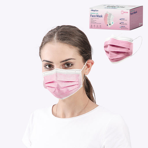 MagiCare Pink 3-Ply Disposable Face Masks