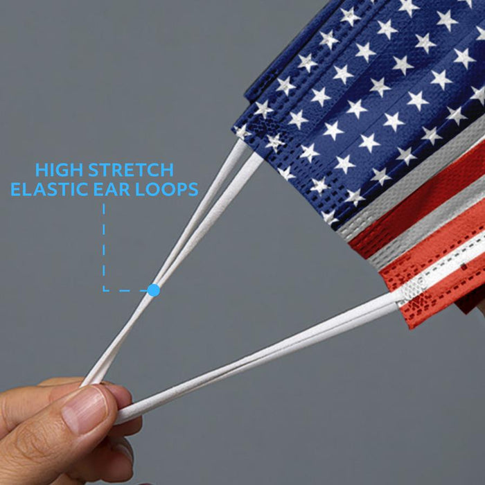 MagiCare 3-Ply Disposable Breathable American Flag Face Mask