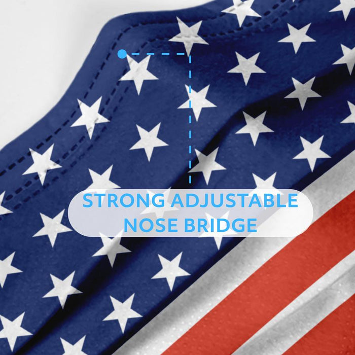 MagiCare 3-Ply Disposable Breathable American Flag Face Mask