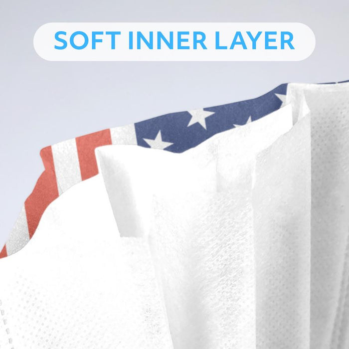 MagiCare 3-Ply Disposable Breathable American Flag Face Mask