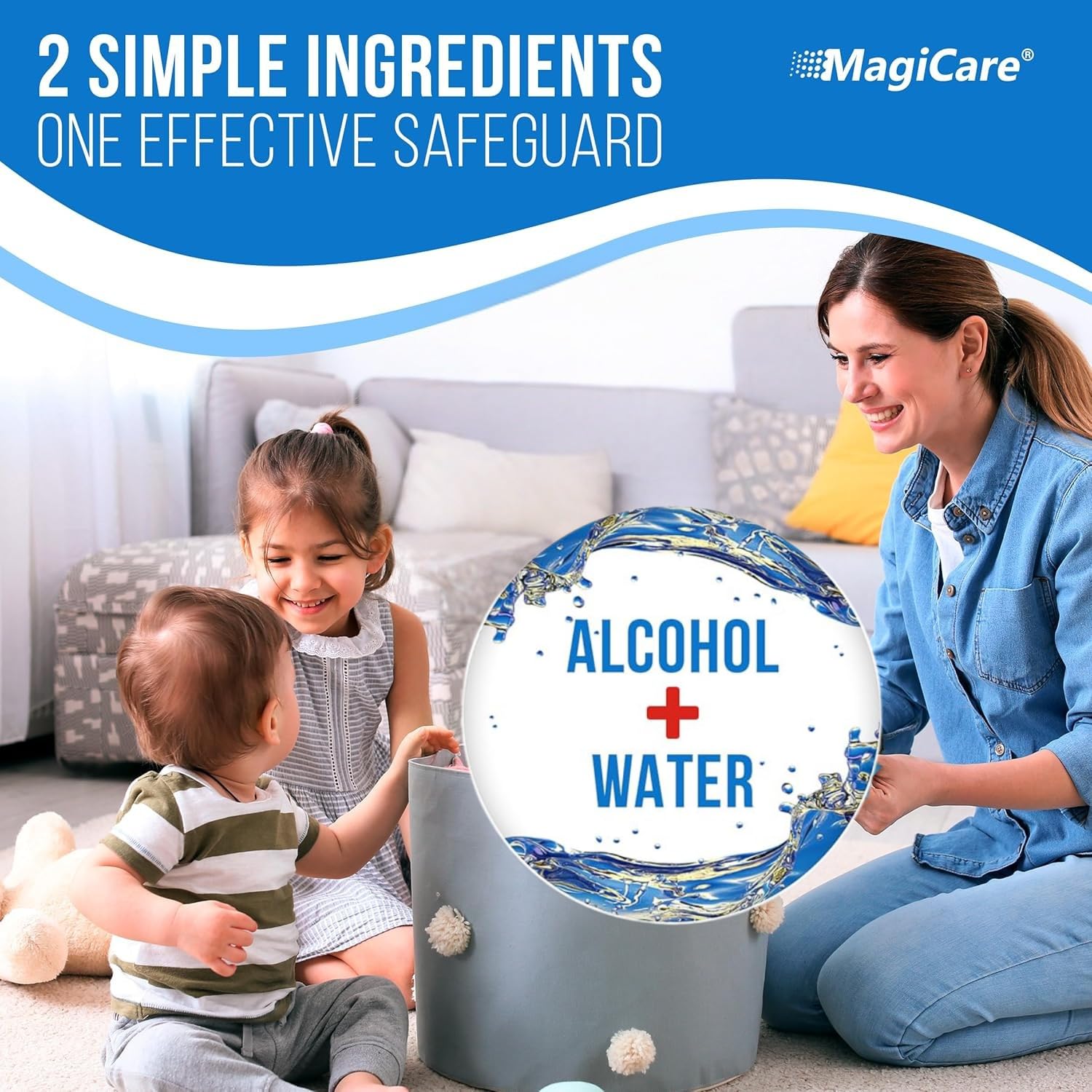 MagiCare wipes are made with alcohol and purified water only