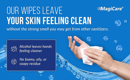 MagiCare 75% Alcohol Hand Sanitizing Wipes, 80ct Unscented Soft Pack