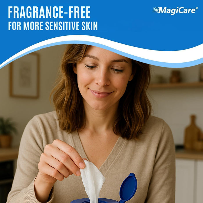 MagiCare 75% Alcohol Hand Sanitizing Wipes, Unscented 100ct Canisters