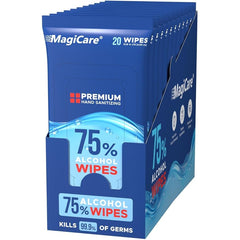 MagiCare Travel Pack 20ct alcohol hand wipes package