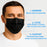 Adult wearing MagiCare black 3-ply disposable face mask with comfortable everyday fit