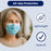 Adult wearing MagiCare blue 3-ply disposable face mask with lightweight comfortable fit