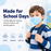 Child wearing a blue MagiCare kids disposable face mask for school and classroom routines