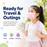 Child wearing a pink MagiCare kids disposable face mask for travel, outings, and everyday routines