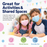 Children wearing MagiCare pink and blue kids disposable face masks during a shared activity