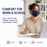 Adult wearing MagiCare navy disposable face mask for work school and shared indoor spaces