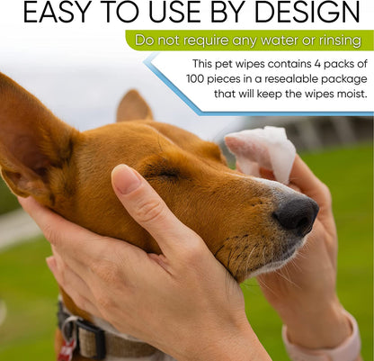 MagiCare Unscented Pet Wipes for Dogs & Cats, 400ct Soft Packs