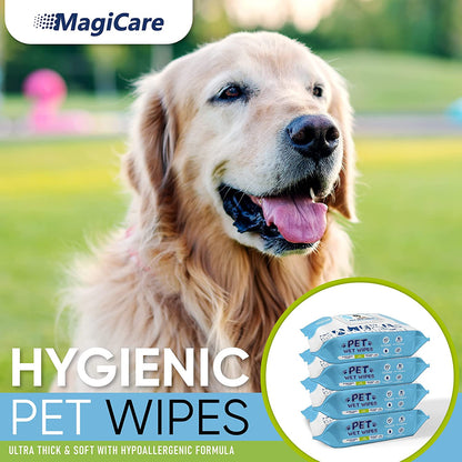 MagiCare Unscented Pet Wipes for Dogs & Cats, 400ct Soft Packs