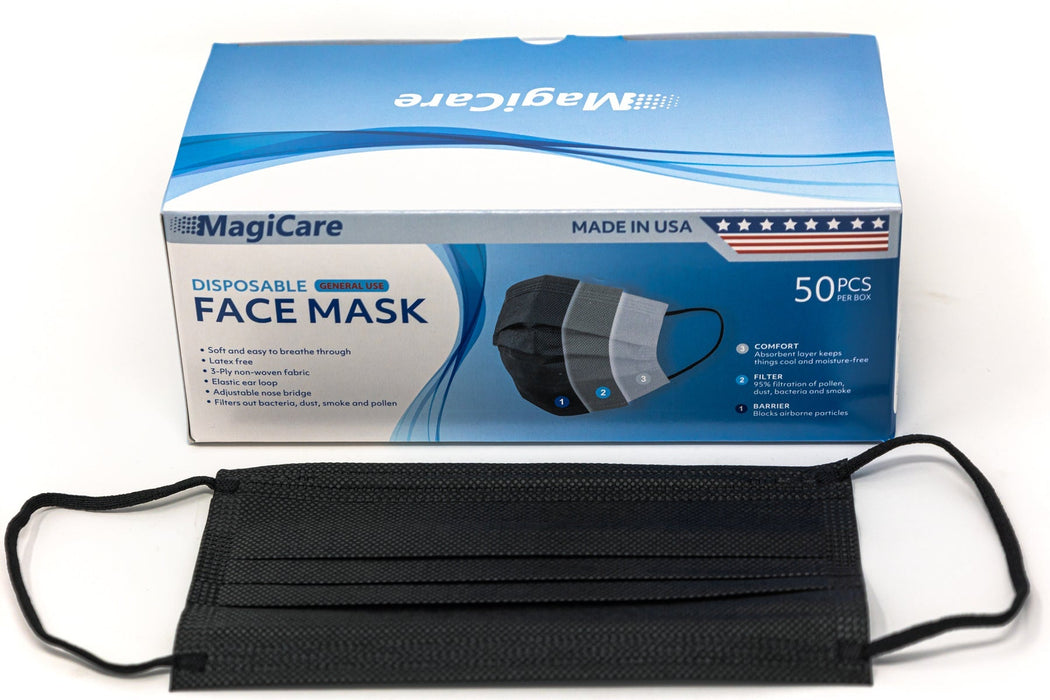 MagiCare Made in USA Masks Black Face Masks I Disposable & Premium