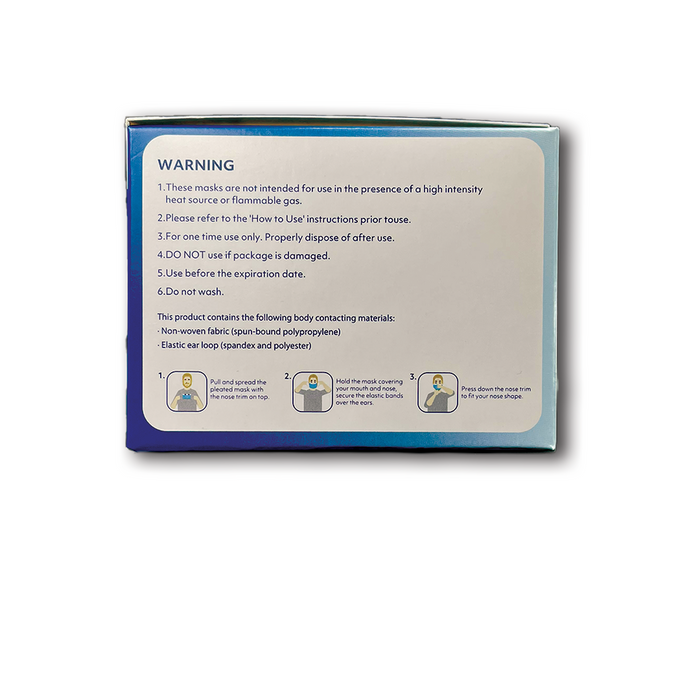 MagiCare Made in the USA Blue 3-Ply Disposable Face Masks ASTM Level 1