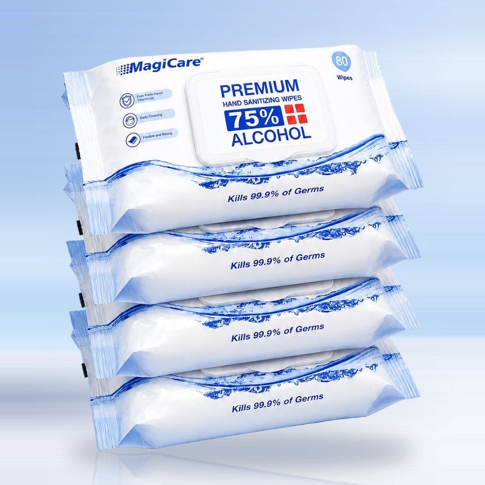 MagiCare 75% Alcohol Hand Sanitizing Wipes, 80ct Unscented Soft Pack